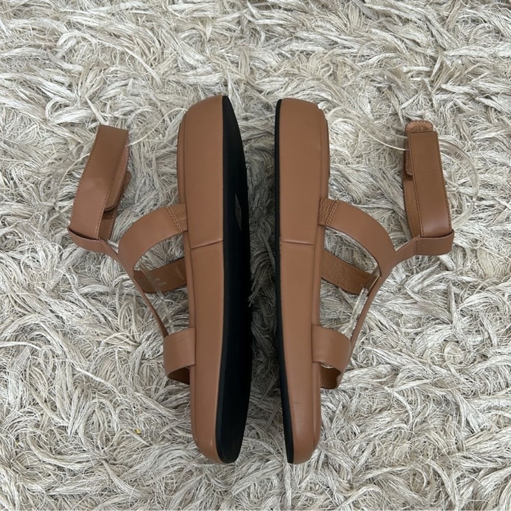 NWOB Jeffrey Campbell Devis Leather Platform Sandals in Dark Natural / Tan - Picture 9 of 12